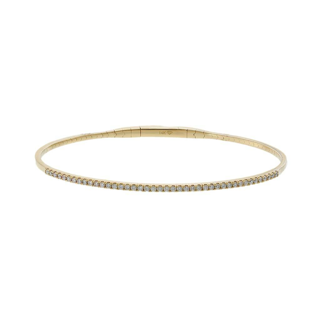 14KT Yellow Gold .50ct Diamond Flex Bangle