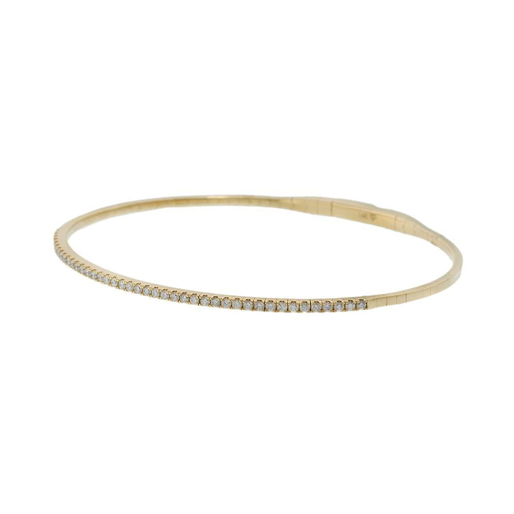 14KT Yellow Gold .50ct Diamond Flex Bangle