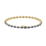 14KT Yellow Gold Oval Sapphire and Diamond Bracelet