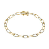 14KT Two-Tone Gold Paperclip Link Bracelet with 1.00CT Diamond Accents