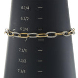 14KT Two-Tone Gold Paperclip Link Bracelet with 1.00CT Diamond Accents
