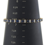 14KT Yellow Gold Blue Sapphire & Diamond Tennis Bracelet