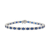 14KT White Gold Sapphire & Diamond Tennis Bracelet