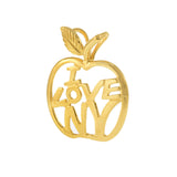 18KT Yellow Gold Vermeil "I Love NY" Apple Charm