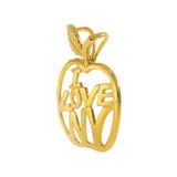 18KT Yellow Gold Vermeil "I Love NY" Apple Charm