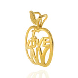 18KT Yellow Gold Vermeil "I Love NY" Apple Charm