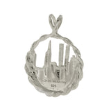 Sterling Silver New York City Skyline Charm with Rope Edge