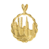 18KT Yellow Gold Vermeil NYC Skyline Rope Edge Charm