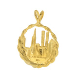 18KT Yellow Gold Vermeil NYC Skyline Rope Edge Charm