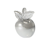 Sterling Silver Whole NYC Apple Charm with Leaf Detail