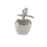 Sterling Silver Whole NYC Apple Charm with Leaf Detail