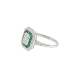 Platinum Emerald & Diamond Ring