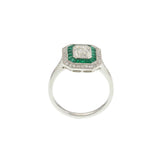 Platinum Emerald & Diamond Ring