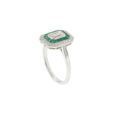 Platinum Emerald & Diamond Ring