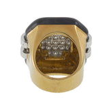 Vintage Signed David Webb Onyx and Diamond Cocktail Ring