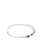 14KT White Gold Round Cut Diamond And Sapphire Bangle