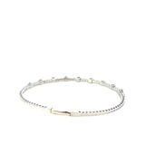 14KT White Gold Round Cut Diamond And Sapphire Bangle