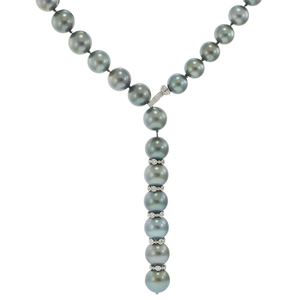 12-15mm South Sea Tahitian Pearl Lariat Necklace - AAA Quality