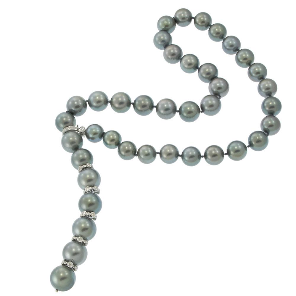 12-15mm South Sea Tahitian Pearl Lariat Necklace - AAA Quality