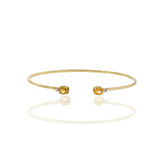 18KT Yellow Gold Yellow Sapphire And Diamond Bangle Bracelet