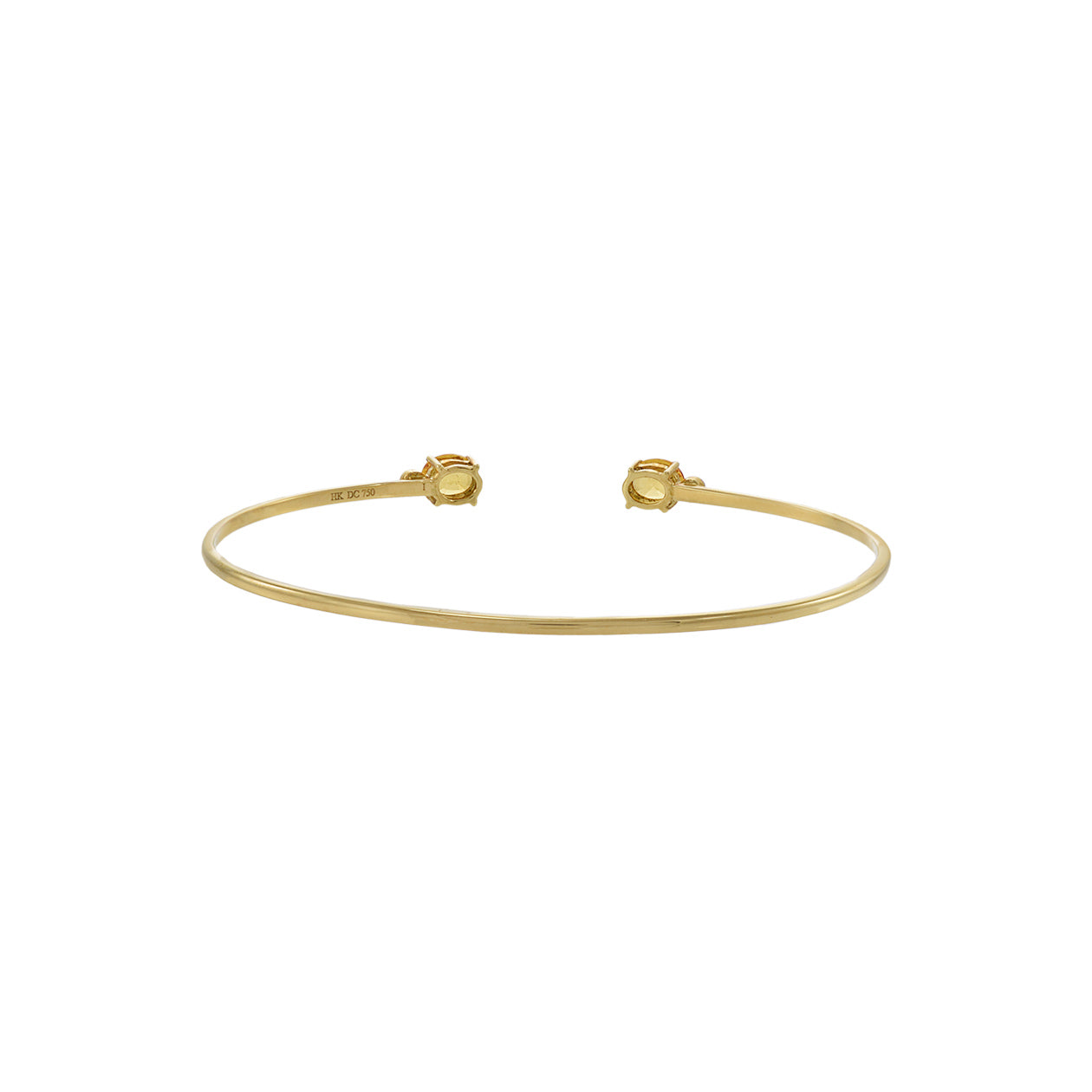 18KT Yellow Gold Yellow Sapphire And Diamond Bangle Bracelet