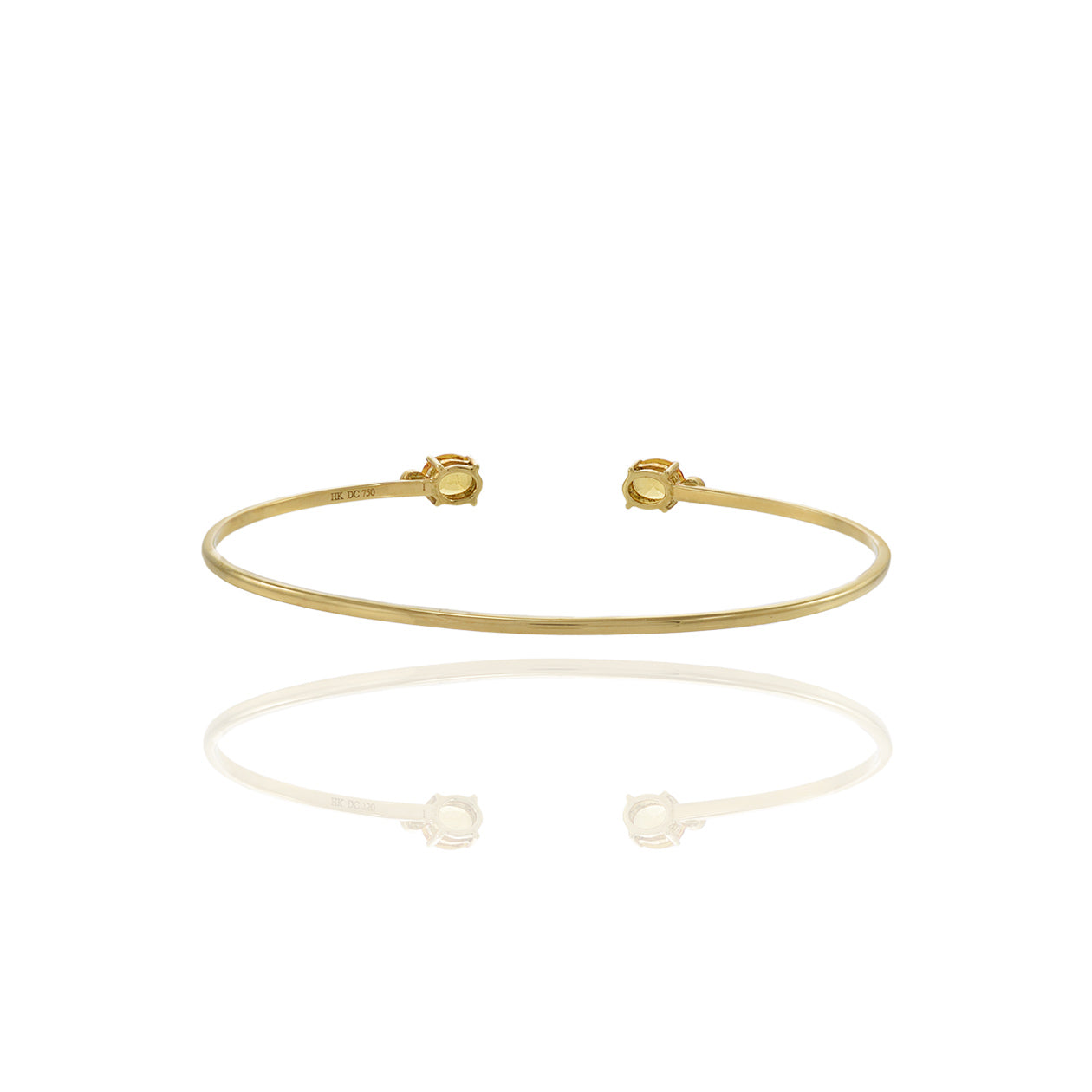 18KT Yellow Gold Yellow Sapphire And Diamond Bangle Bracelet