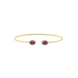 18KT Yellow Gold Flex Diamond And Ruby Bangle Bracelet