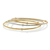 18KT Tri-Color Gold Diamond Bangle Set