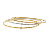 18KT Tri-Color Gold Diamond Bangle Set