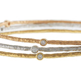 18KT Tri-Color Gold Diamond Bangle Set