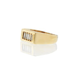 Vintage 1970s 14KT Yellow Gold Baguette Diamond Five-Stone Ring