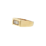 Vintage 1970s 14KT Yellow Gold Baguette Diamond Five-Stone Ring