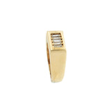 Vintage 1970s 14KT Yellow Gold Baguette Diamond Five-Stone Ring