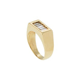 Vintage 1970s 14KT Yellow Gold Baguette Diamond Five-Stone Ring