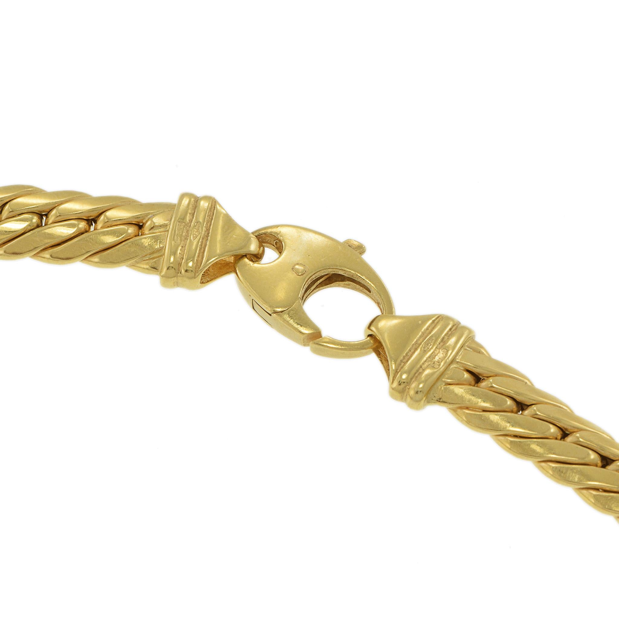 Vintage 1970's 18KT Yellow Gold Flat Curved Cuban Link 20" Chain