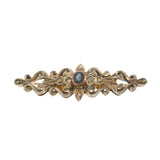 Antique 18KT Yellow Gold and Silver Victorian Sapphire and Diamond Brooch