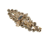 Antique 18KT Yellow Gold and Silver Victorian Sapphire and Diamond Brooch