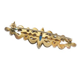 Antique 18KT Yellow Gold and Silver Victorian Sapphire and Diamond Brooch