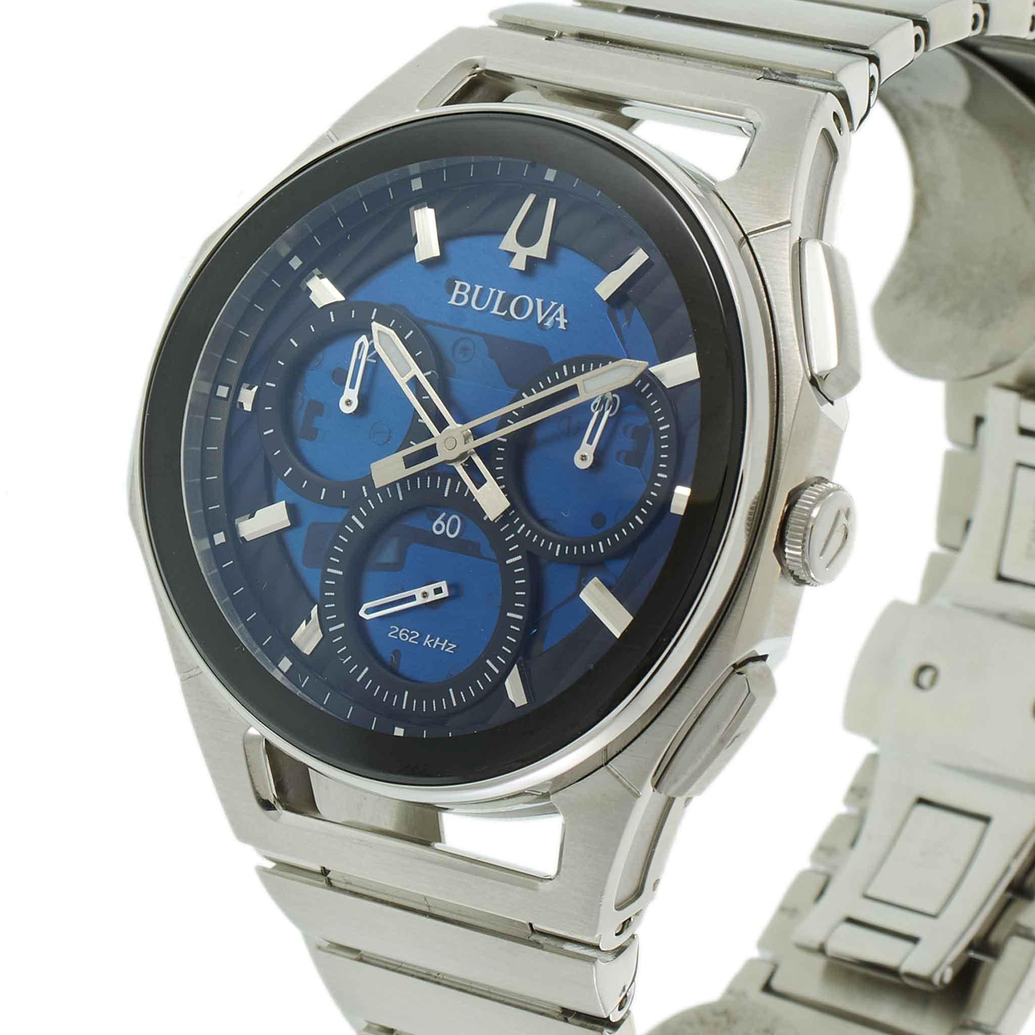 Bulova Curve Series 44MM Stainless Steel Chronograph – Ref. 96A205