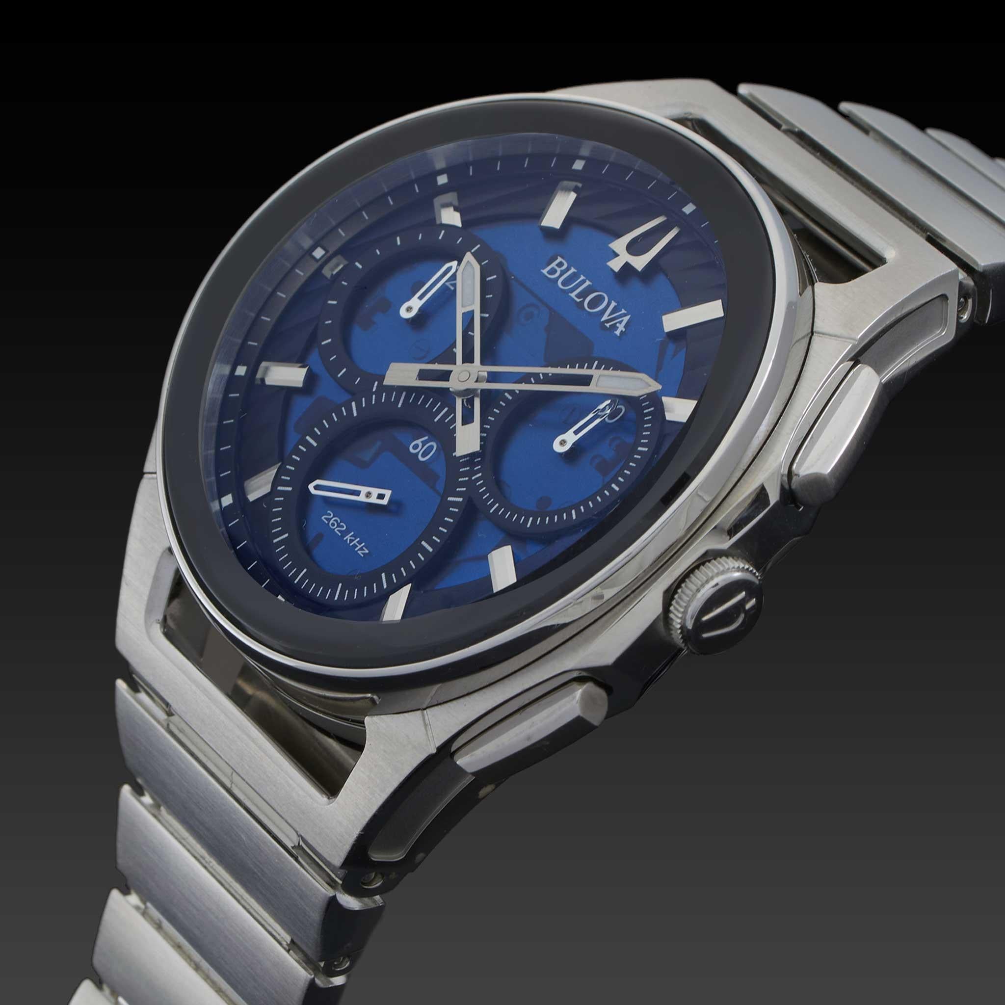 Bulova Curve Series 44MM Stainless Steel Chronograph – Ref. 96A205