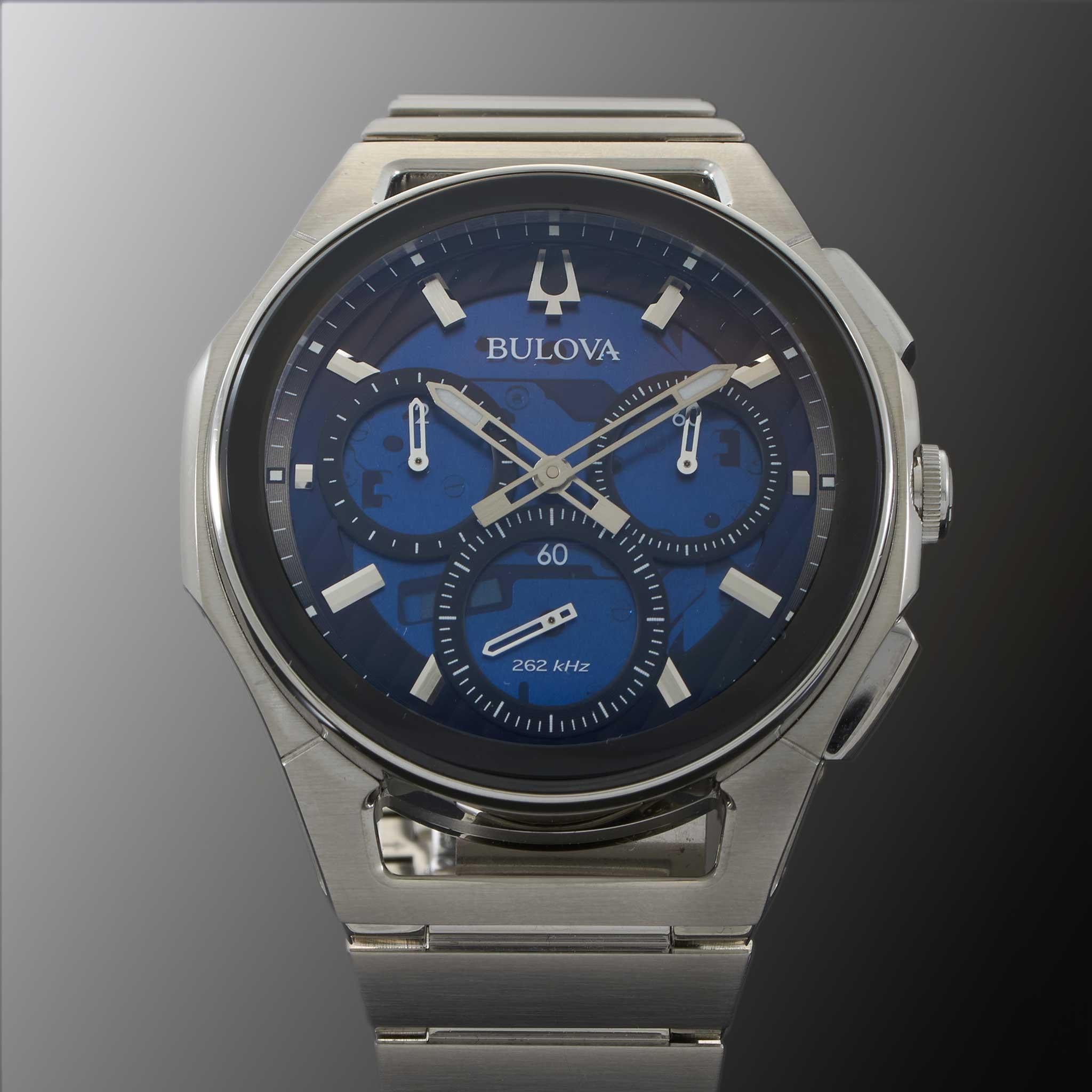 Bulova Curve Series 44MM Stainless Steel Chronograph – Ref. 96A205