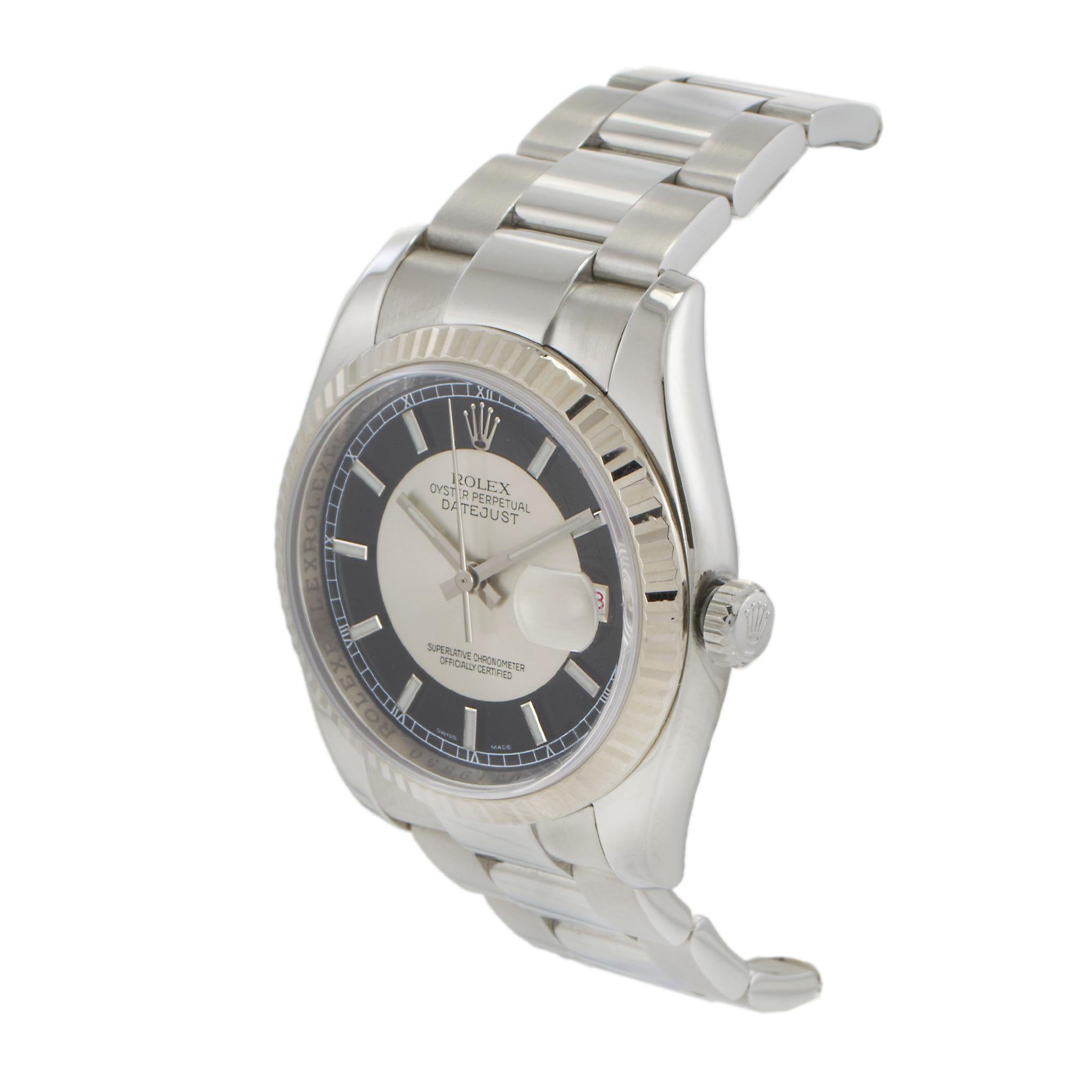 Rolex Datejust 36mm 116234 Tuxedo Index Dial Watch, Papers