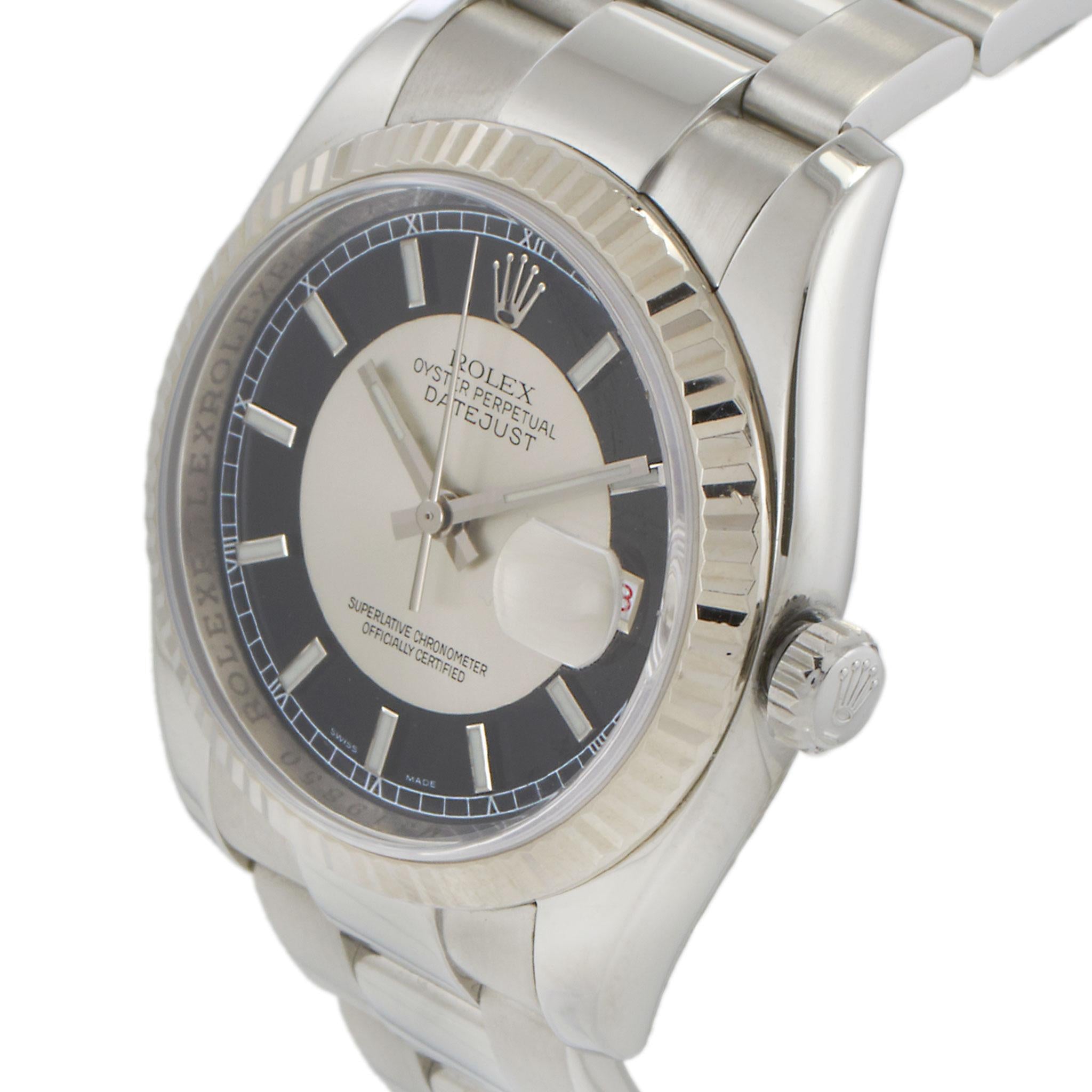 Rolex Datejust 36mm 116234 Tuxedo Index Dial Watch, Papers