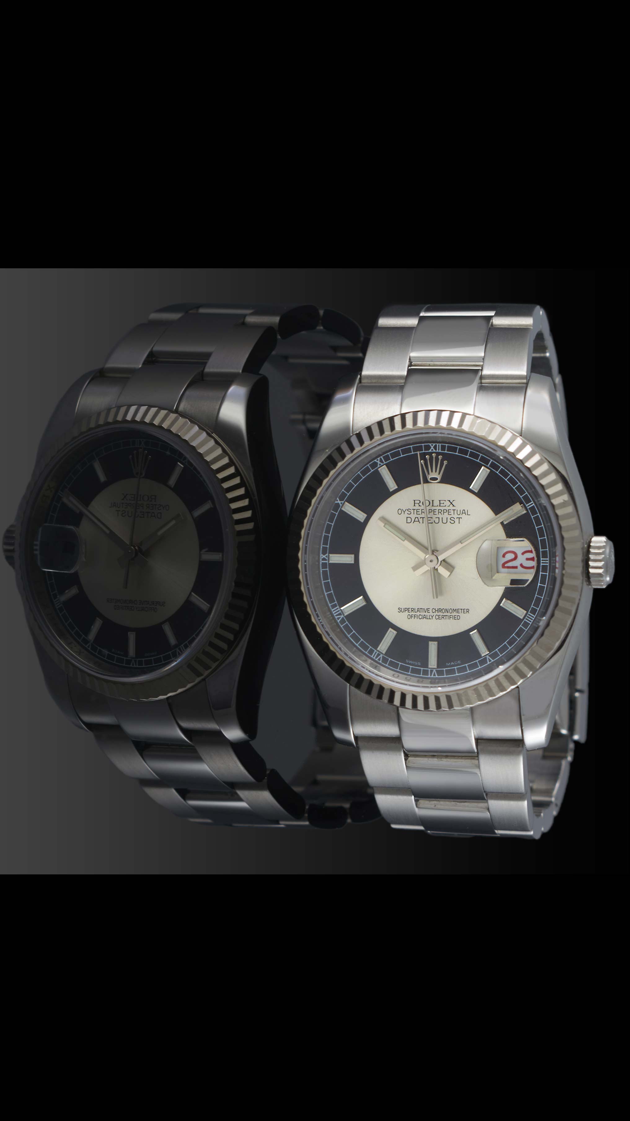 Rolex Datejust 36mm 116234 Tuxedo Index Dial Watch, Papers