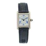 Vintage 1980s Must de Cartier Sterling Silver Tank Watch