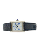 Vintage 1980s Must de Cartier Sterling Silver Tank Watch