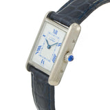 Vintage 1980s Must de Cartier Sterling Silver Tank Watch