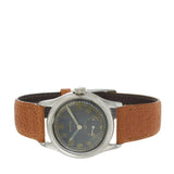 Vintage Zenith 1940s Stainless Steel Military Watch Black Dial