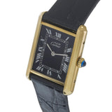 Vintage 1980's Must De Cartier Black Dial Watch