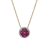 18KT Yellow Gold Ruby and Diamond Necklace